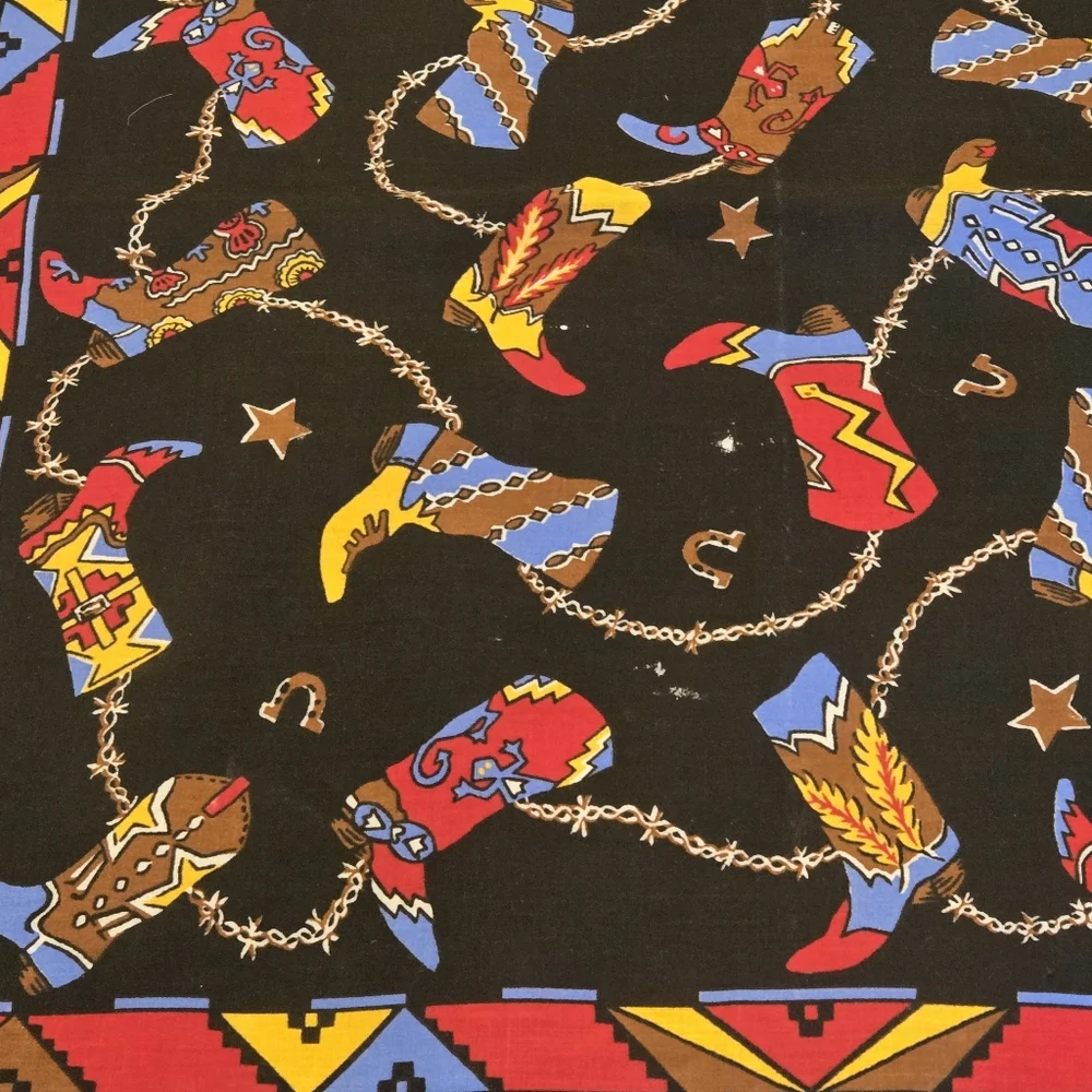 Western-Themed Scarf – Cowboy Boots & Stars – 21